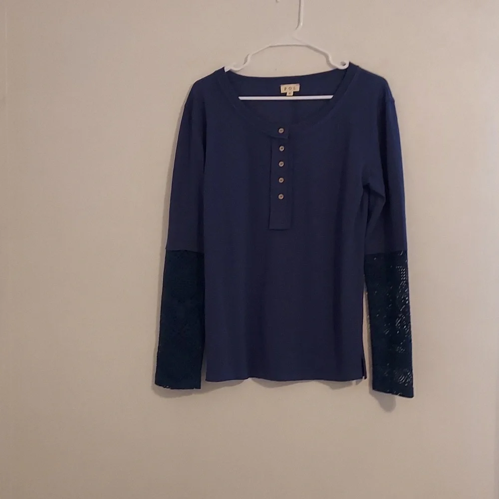 2/ $25 P0L Tunics I Henley & V-Neck Tops - Picture 2 of 9